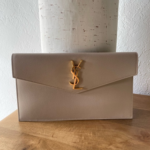 COPY - Saint Laurent Uptown YSL Pouch in Grained Leather NWT - Picture 1 of 10